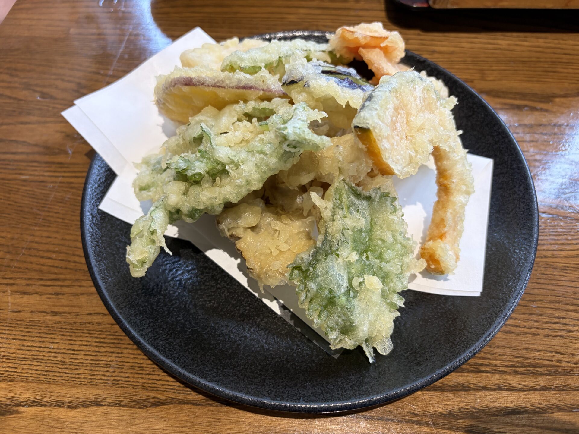 野菜天ぷらハーフ(ピーマン・ナス・カボチャ) — 角弥