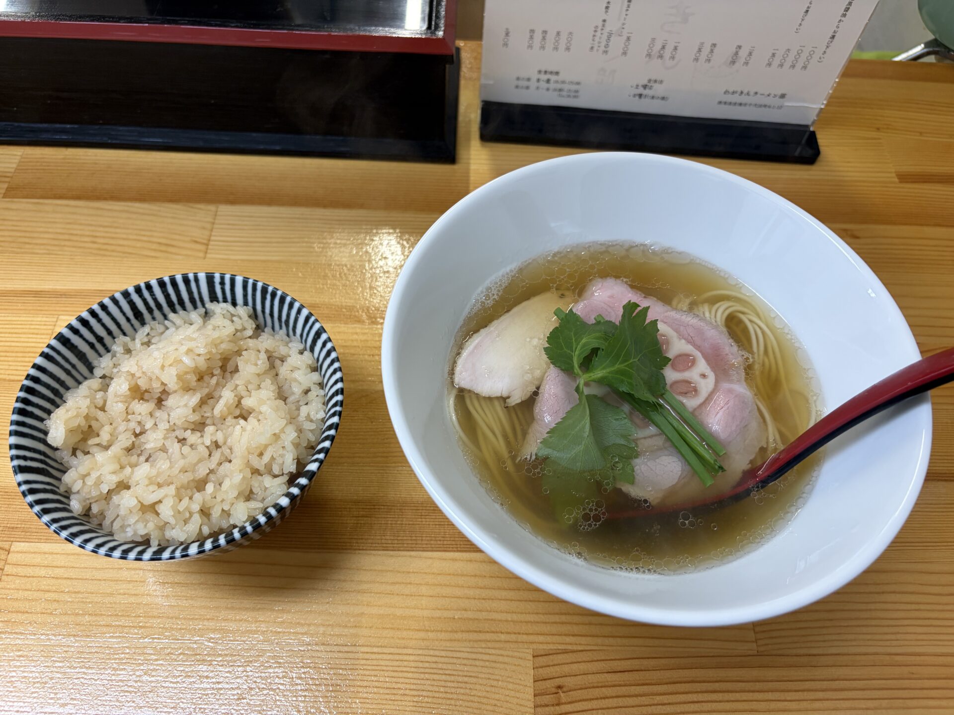 中華そば白醤油とだし飯