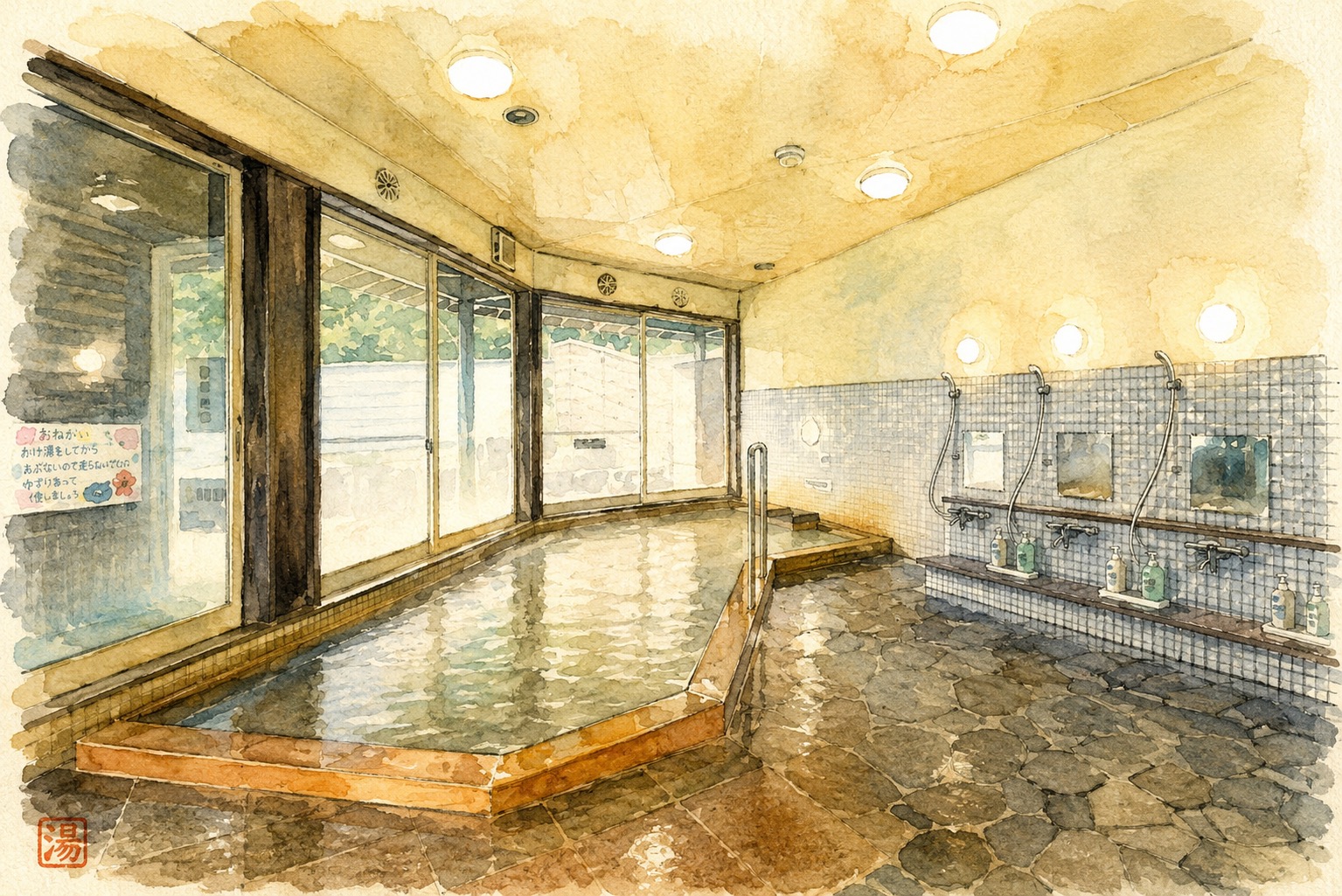 内湯のイメージイラスト（同上）